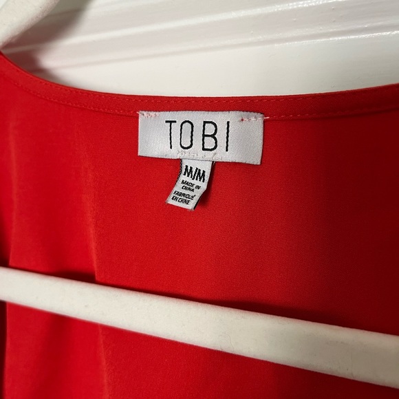 TOBI - Red Wrap Dress - Picture 2 of 4